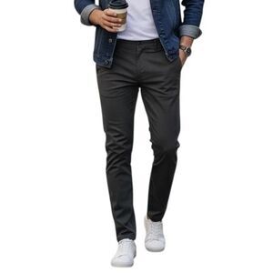 Topman Dress Pants Mens 32 Black Slim Tapered Stretch Casual Office Work